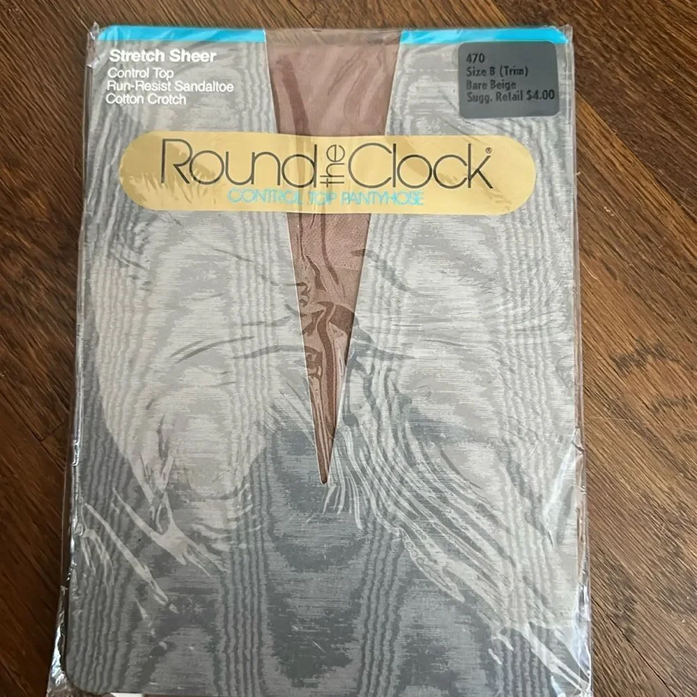 Vintage 1986 new in packaging Round the Clock control top pantyhose‎